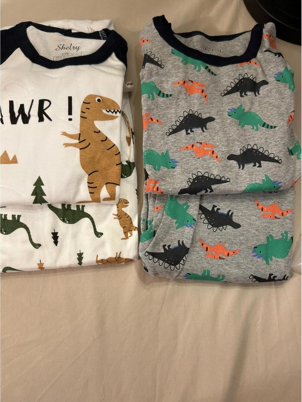 Shelry Dinosaur Revolution Pajamas Long Sleeves Two-Piece Cotton Boys 12-2 Sets